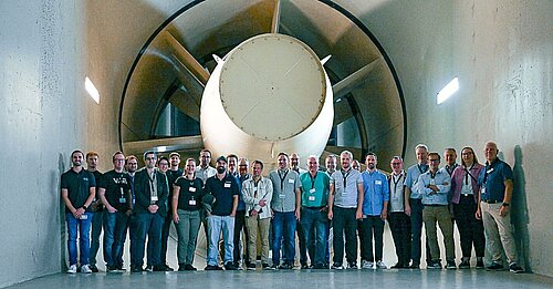 Group Picture in the Aerodynamics & Aeroacoustics Wind Tunnel